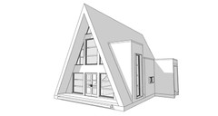 45’x32’ 3-Beds, 2-Baths Modern A-Frame Architectural House Plans PDF Download.