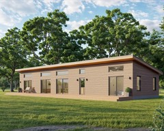 Modern Cabin House, 20′ x 70′, 1400 Sq Ft, 3 Bed 2 Bath, Architectural Plans