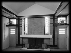 Prarie Style small house, architectural drawings, open floor plan, printed plans