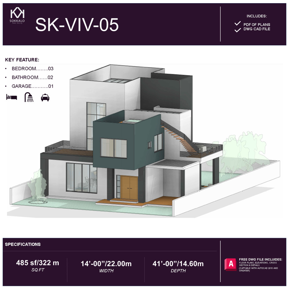 72′ x 47′ (22.00X14.60 m) A Frame Modern House – Plan Blueprint PDF