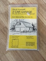 Vintage 70s National Plan Service P-2007 2-Car Garage + 2nd Floor Storage