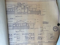 COMPLETE 8 + Sheet VINTAGE A-Frame Cabin Blueprints National Plan RARE