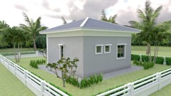 21×21 Feet One Bed 1 Bath House Plans 6.5×6.5 Meter Hip roof PDF (A4 Hard Copy)