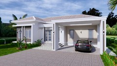 House Plans 14×11 Meter 46×36 Feet 3 Beds 2 Baths Hip Roof (A4 Hard Copy)