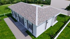 House Plans 14×11 Meter 46×36 Feet 3 Beds 2 Baths Hip Roof (A4 Hard Copy)