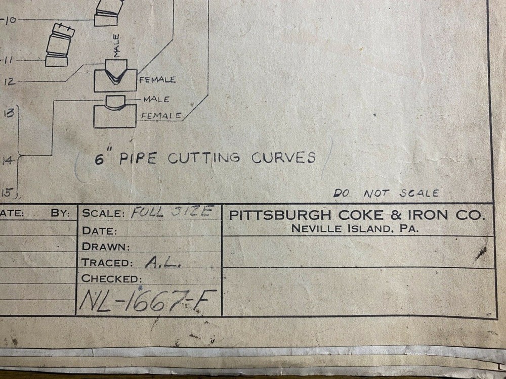 Pittsburgh Coke And Iron Company Mid Century Modern Technical Drawings 1943