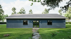 Modern American Style Farm House Plan, 55’x40’ with CAD File, Blueprint PDF