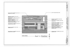Mid-Century Modern home, stucco brick glass block, architectural PRINTED plans