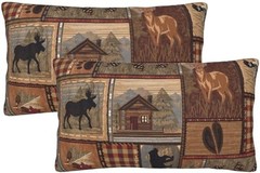 Set of 2 Rectangle 12×20 inch Retro Brown 20″ x 12″ (Pack of 2) Moose Bear Deer