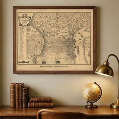 Philadelphia 100 Years Ago 1875 Vintage City Map Historical Wall Art Print
