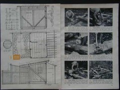 Rustic Cabin & Furniture with Chainsaw only 1966 HowTo build PLANS