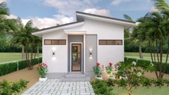 20×26 Feet Tiny House Plans 6×8 Meter 1 Bed 1 Bath Shed Roof PDF (A4 Hard Copy)