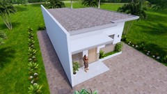 20×33 Feet Small House Plan 6×10 Meter 2 Bed 1 Bath Shed Roof (A4 Hard Copy)