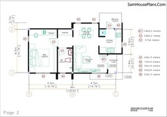 15×30 Feet Small House Plan 4.5×9 Meter 1 Bed 1 Bath Shed Roof (A4 Hard Copy)