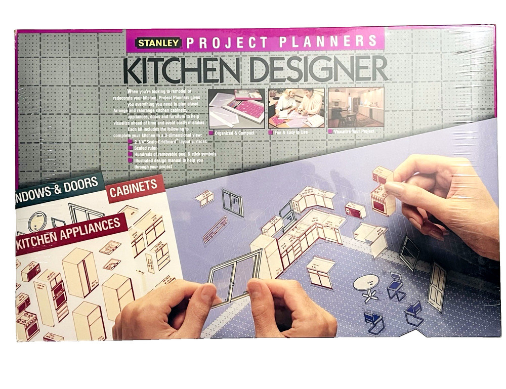 1988 STANLEY PROJECT PLANNERS KITCHEN DESIGNER 2.25″ SCALE GRIDBOARD – SEALED