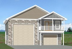 36×42 Apartment with 1-Car 1-RV Garage — PDF Floor Plan — 961 sqft — Model 2D