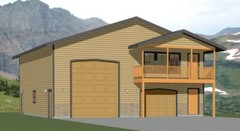 40×42 Apartment with 1-Car 1-RV Garage – PDF FloorPlan – 1,101 sqft – Model 4