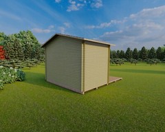 12’x8′ Wood Shed Building Plans – DIY Instructions with Elevations, Framing