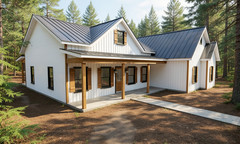 Farmhouse Plan: 1,565 (Living) Sqft-3 Bedroom-2 bath-2 car Garage