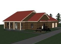 Abbigale 2161G 4 LOG home, house plan 4 beds, 2.5 baths PDF