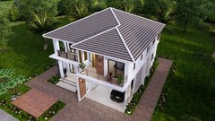 36×40 Feet Modern House Plan 11×12 Meter 4 Beds 4 Baths Hip Roof (A4 Hard Copy)