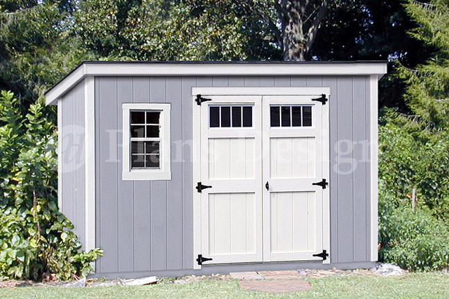 Shed Plans, 6′ x 12′ Modern #D0612M, Material List & Step-by-step instructions