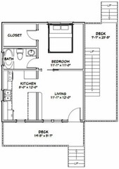 20×24 Duplex — PDF Floor Plan — 960 sq ft — Model 1