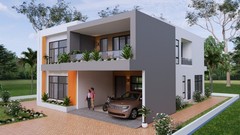 39×49 Feet Modern House Plan 12×15 Meter 5 Beds 6 Baths Flat Roof (A4 Hard Copy)