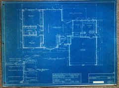#44 Vintage 50s 1953 HOUSE BLUEPRINTS-MCM-Mid Century Modern RANCH-Floor Plan