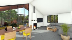Barn House 2 Bed, Bathroom, Living Room, Terrace CAD Blueprints Metric/Imperial