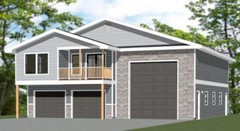 44×48 Apartment with 2-Car 1-RV Garage – PDF FloorPlan – 1,645 sqft – Model 1H
