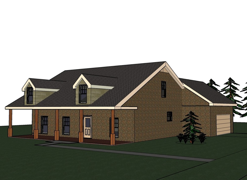 Blanche_1415G-5, all brick, 3 bed / 2 bath , 2 car garage, future upstairs, PDF