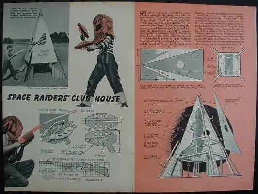 SPACE SHIP Playhouse 1954 How-To build PLANS & Toy Space Guns