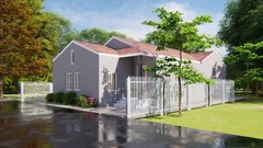 25’x47′ House Plans – Detailed Floor Plan with 2 Bedrooms