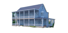 Generic Detailed Farmhouse Plans 42′ x 28′ 3 Bedrooms, 3 Baths, Wood Const.