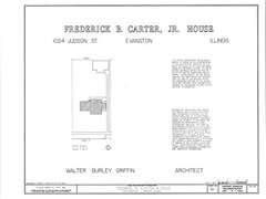 Prairie Style home by Walter Burley Griffin, PRINTED architectural drawings