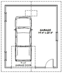 20×24 1-Car Garage — 480 sq ft — PDF Floor Plan — Model 3