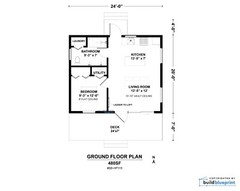 20×24 Lean Modern Cottage Custom Architectural Plans 480SF – PDF Download