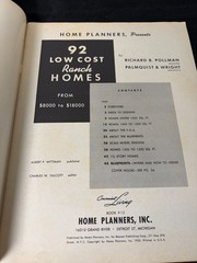 1955 Home Planners 92 Low Cost Ranch Homes Book Mid Century Modern Plans