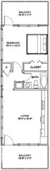 36×40 Apartment with 1-Car 1-RV Garage — PDF Floor Plan — 902 sqft — Model 1H