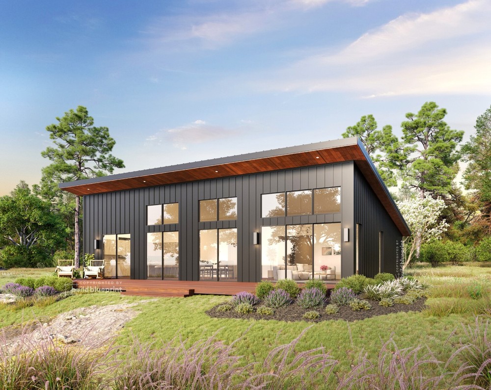 40×50 Lean Modern Cottage Custom Architectural Plans 2000SF – PDF Download