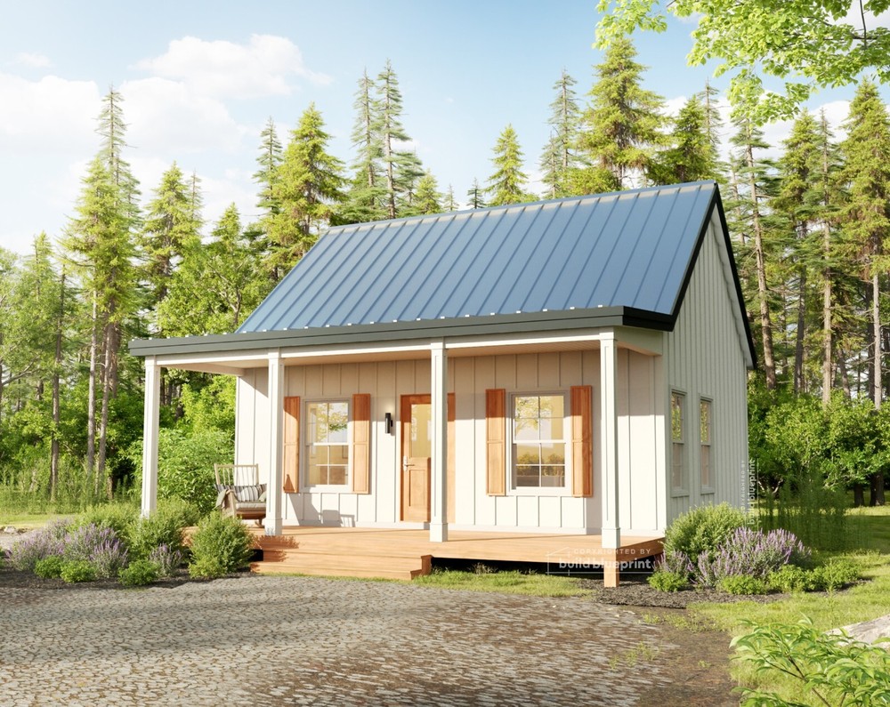 20′ x 24′ Budget Cabin Architectural Plans – PDF Download