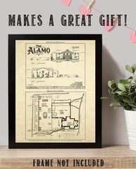 The Alamo Architectural Elevations Mission San Antonio de Valero Historic Art