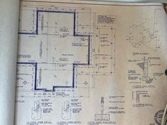 COMPLETE 8 + Sheet VINTAGE A-Frame Cabin Blueprints National Plan RARE