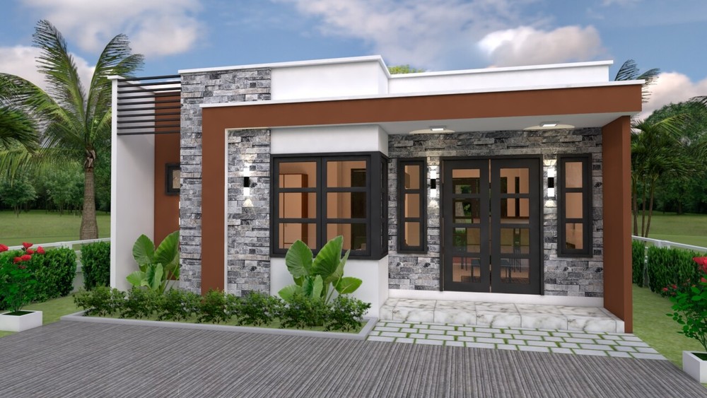 House Design Plan 8×11 Meter 26×36 Feet 3 Bedrooms Terrace Roof (A4 Hard Copy)
