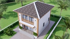 20×24 Feet House Plans 6×7.5 Meter 2 Bed 1 Bath Hip Roof PDF Plan (A4 Hard Copy)