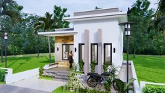Custom Small House Plan 6×8 Meter 20×27 Feet 2 Bed 1 Bath Terrace (A4 Hard Copy)