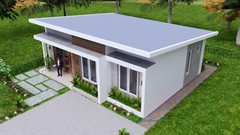 33×27 Feet Small House Plan 10×8 Meter 2 Beds 2 Baths Shed Roof (A4 Hard Copy)