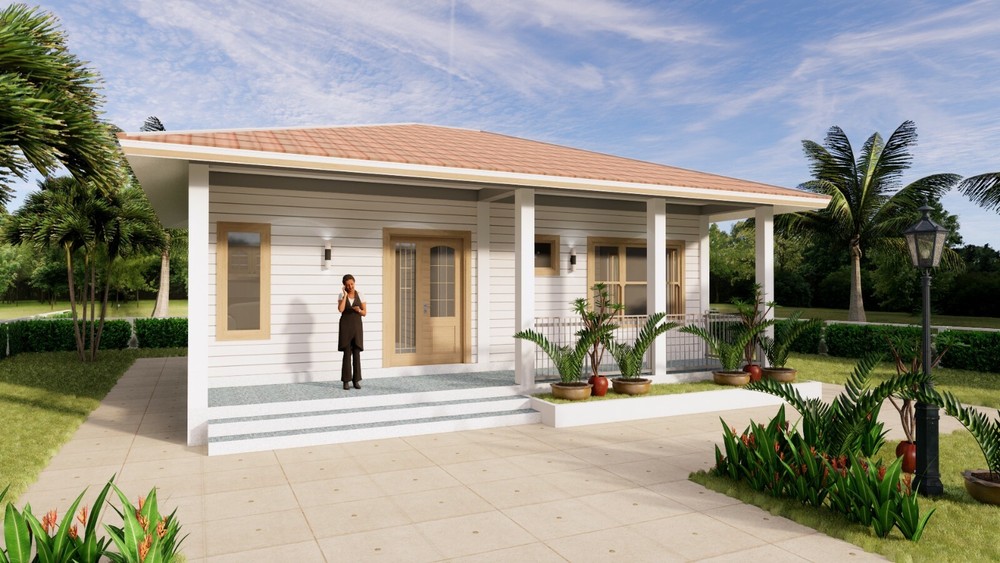 Small House Plans 32×16 Feet 9.5×8 Meter 1 Bed 1 Bath Hip Roof (A4 Hard Copy)