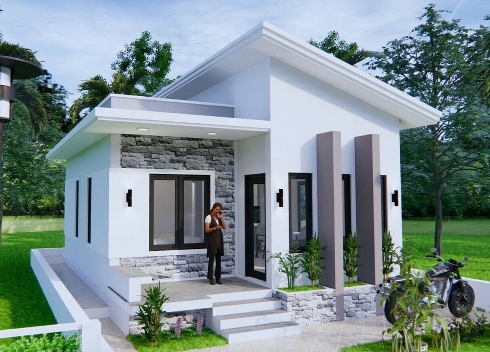 Custom Small House Plans 6×8 Meter 20×27 Feet 2 Beds 1 Bath (A4 Hard Copy)